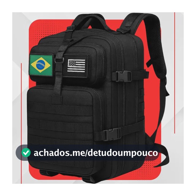 Mochila Tática Impermeável Militar Reforçada Grande 50 Litros Masculina Feminina Anne Preto