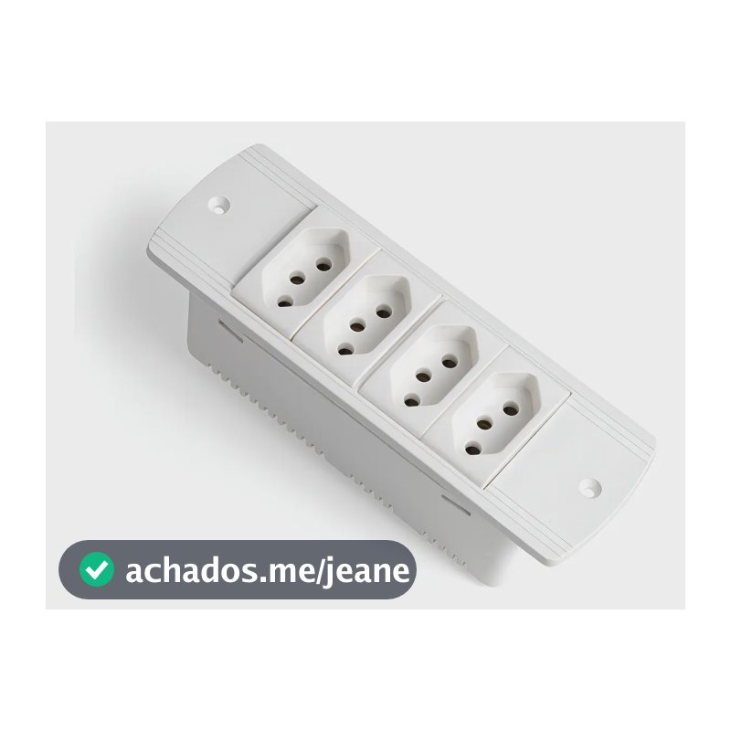 Régua Caixa De Tomada Embutir Mesa 4 Tomadas Flex - Cor Branco