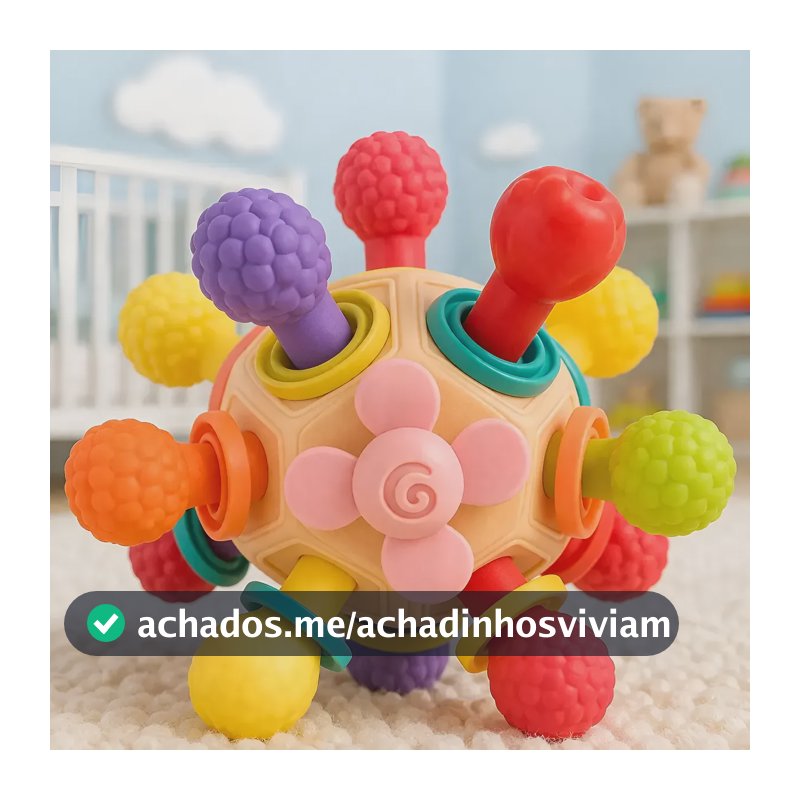 Mordedor Montessori Baby Toys Silicone Bebês Seguro Crianças Colorido