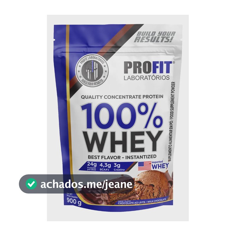 Whey protein Profit 100% Quality Concentrate em pó sabor Chocolate x 900g