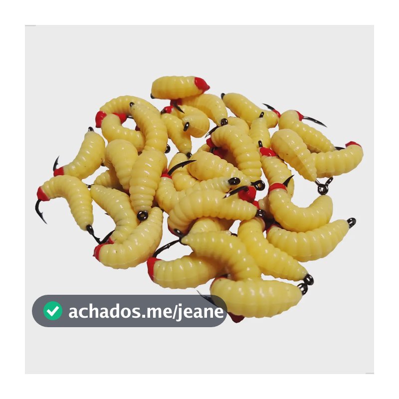 Kit 10 Isca Artificial Larva Bichinho Laranja Aromatizado Pesca Ideal Pescaria Tilápia Pacu Carpa