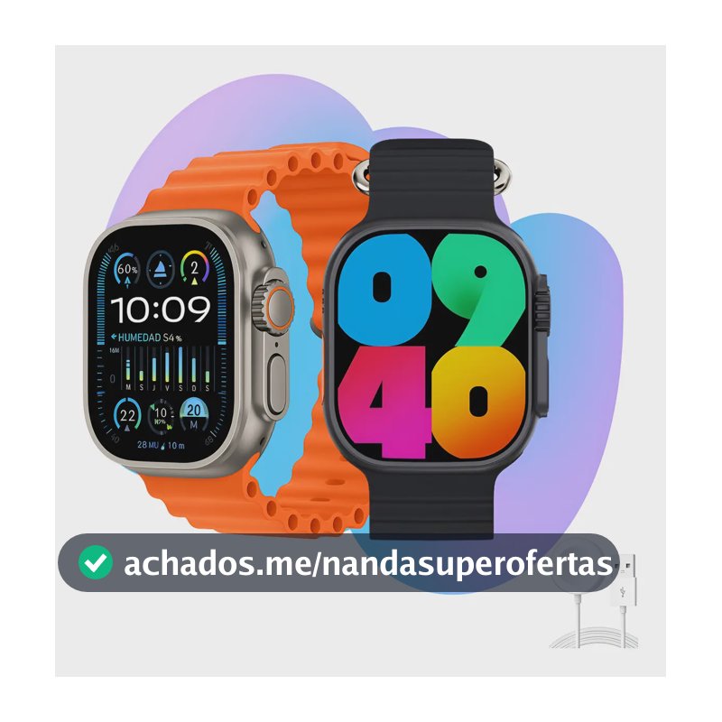 Relogio Smartwatch 10 Ultra Plus Preto Tela AMOLED Monitor Saúde GPS Bluetooth