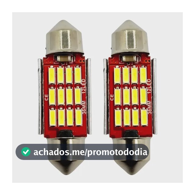 Par Lâmpada Led Carro Torpedo Canbus Canceller Teto 6000k