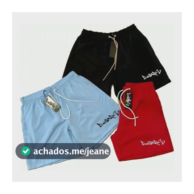Kit 3 Bermudas Tactel Elastano Shorts Praia Verão Dollars