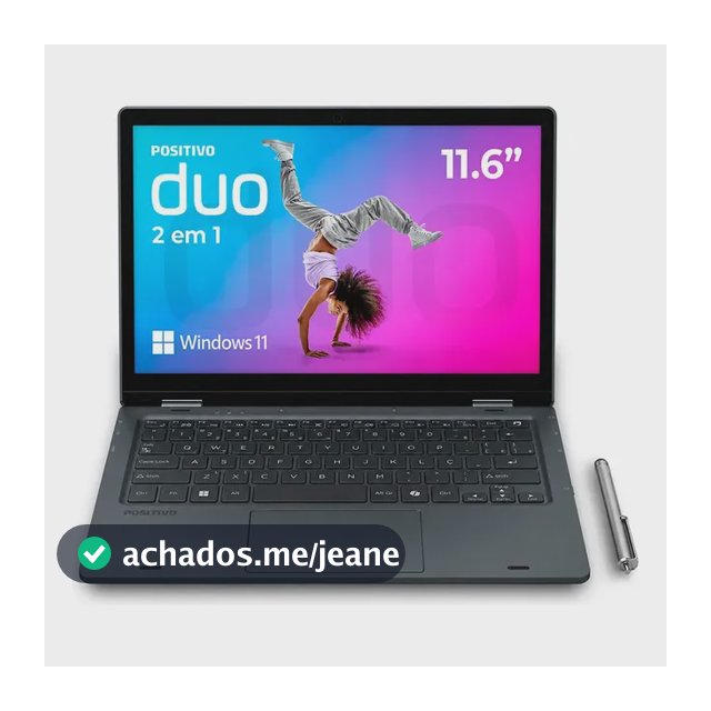 Notebook 2 em 1 Positivo Duo Intel Celeron N4500 4GB RAM 128GB SSD Windows 11 Home - Tela 11" HD IPS Touch com Caneta Capacitiva – Cinza