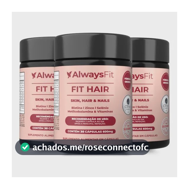 Vitamina Always Fit Fit Hair para Cabelo e Unhas, em Cápsula, Kit com 3 Potes de 30 Cápsulas