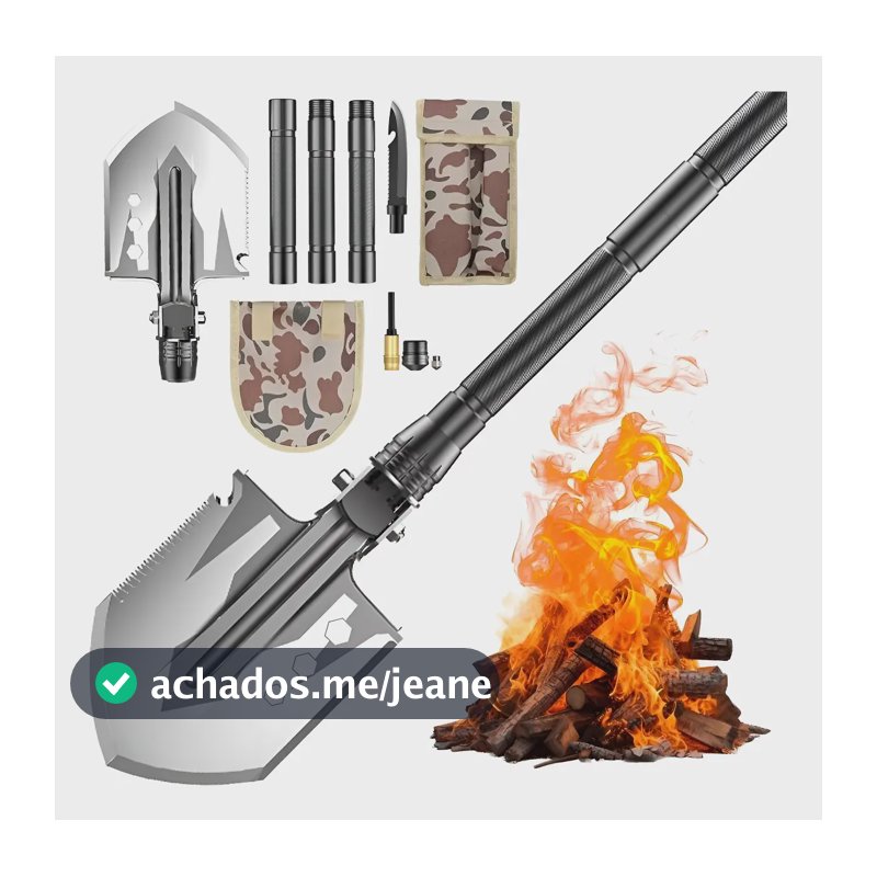 Kit Pá Tática Dobrável Militar Multifunção Sobrevivência Fosco