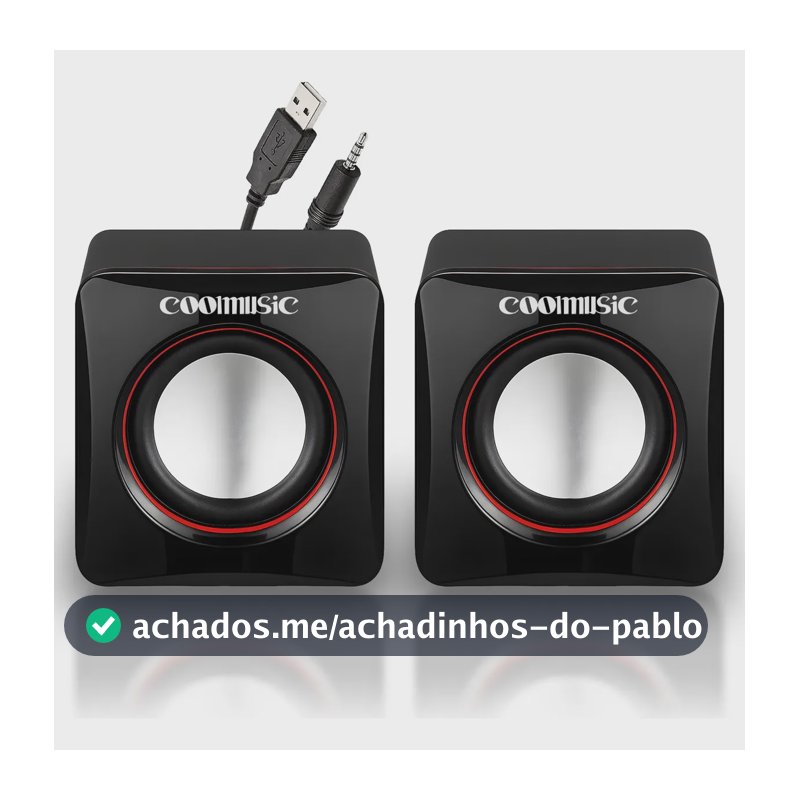 Caixa Caixinha De Som Potente Pc Notebook Subwoofer Para Computador 6w Usb P2 Alto Falante De Mesa Coolmusic