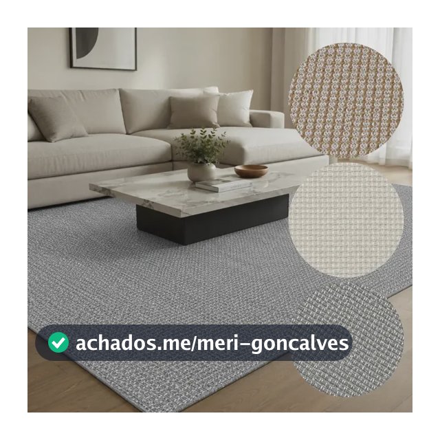 Tapete Sala Quarto Grande 200x150 Algodão Antiderrapante 2 M 1.5 M Cinza