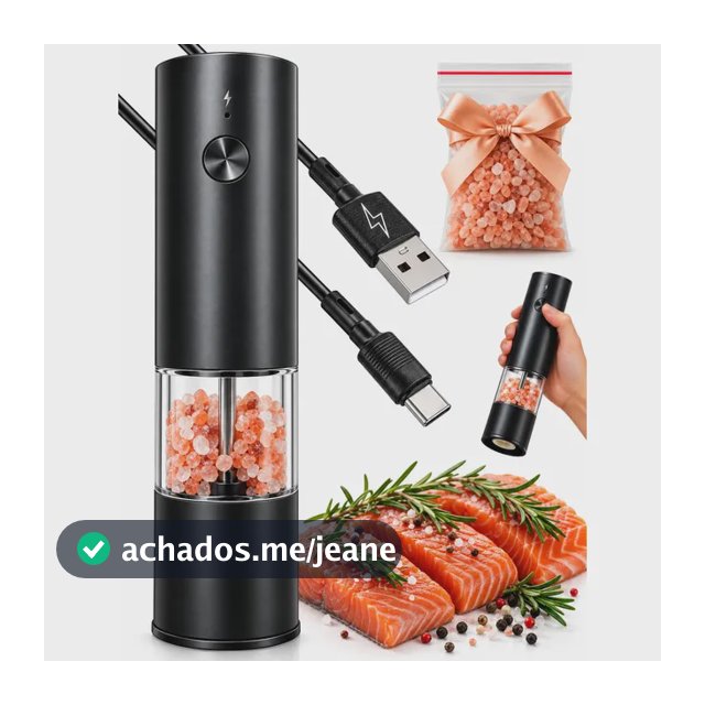 Moedor Elétrico Recarregável Usb Pimenta Sal Grosso Bt Inox Inox/ Acrílico