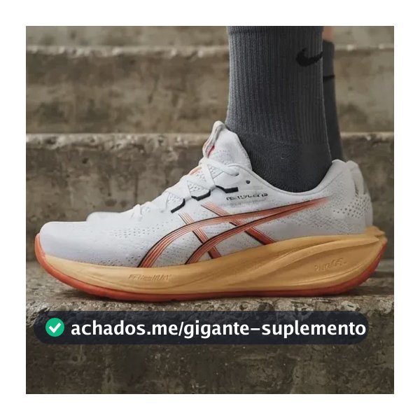 Tênis De Corrida Asics Gel-cumulus 28 Masculino Original Branco/laranja Liso 42 Br