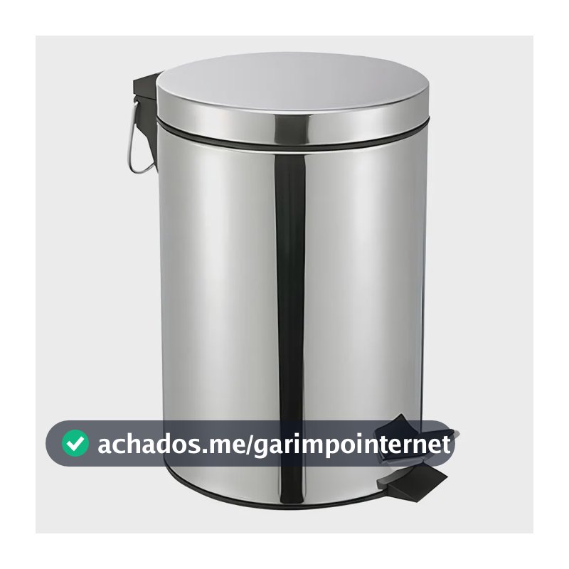 Lixeira Inox 5 Litros Balde Removível Pedal Emborrachado Banheiro Lavabo Cozinha Não Enferruja