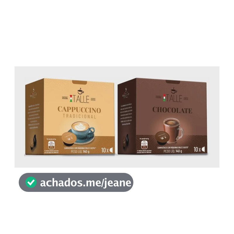 Capsula Compativel Dolce Gusto Capsulas Cappuccino Chocolate Café Italle 20 Capsulas