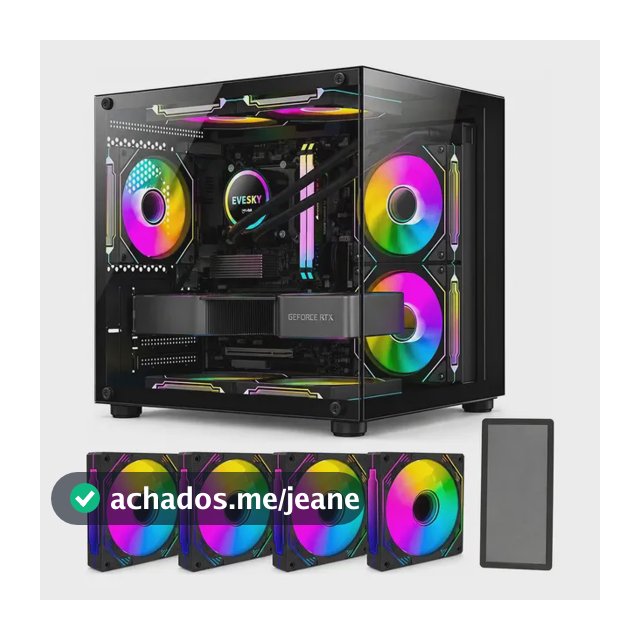 Gabinete Gamer Hayom Aquário Com 4 Cooler Fan Led Rgb