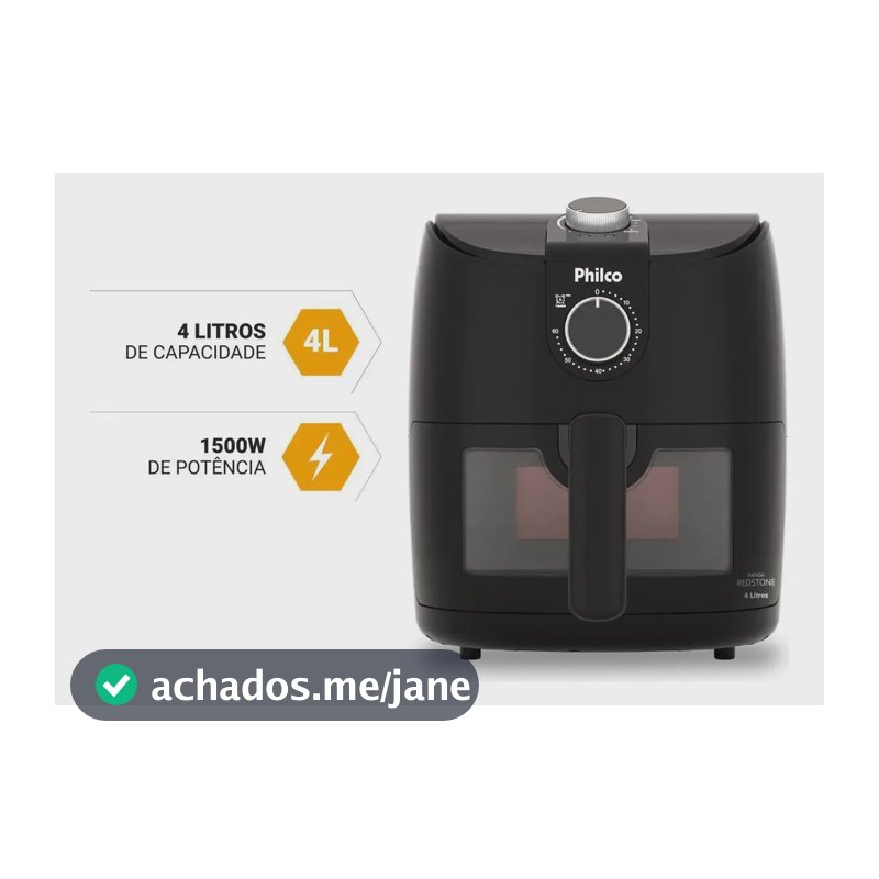 Fritadeira Air Fryer Philco 4L Redstone 1500W Paf40A