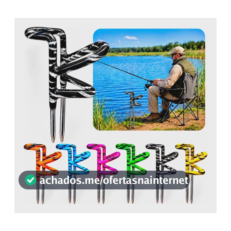 Suporte Armador De Vara Emborrachado Para Pesca Reforçado Preto/branco