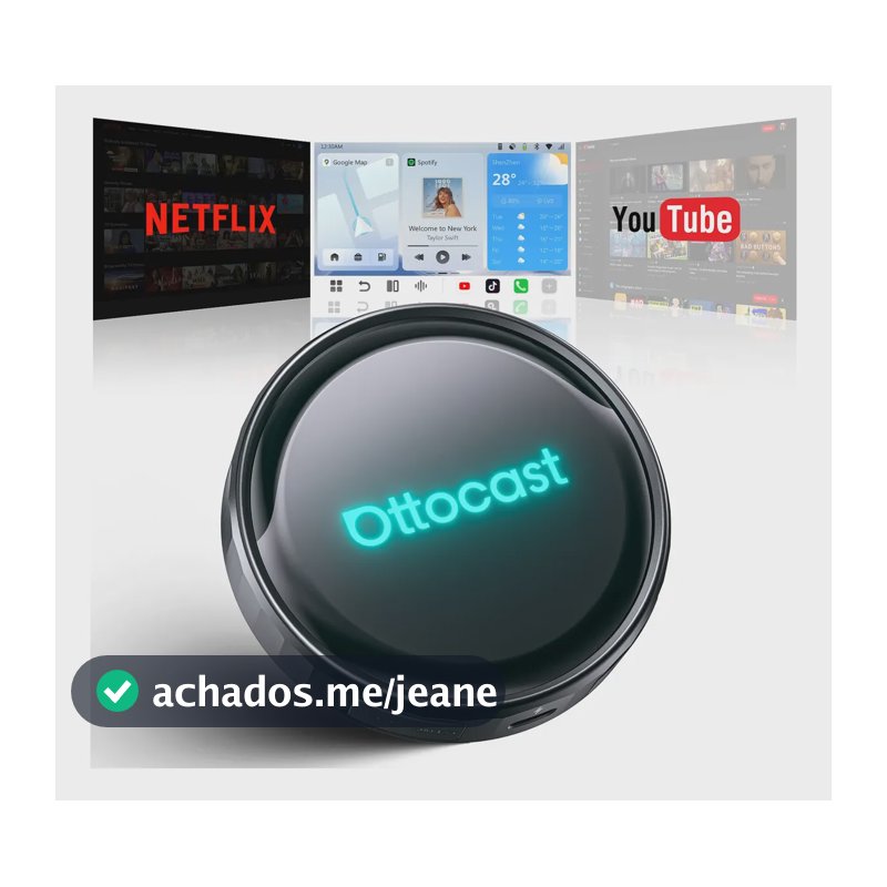 Ottocast P3 Pro Ai Box Carplay Android Auto Sem Fio Streaming