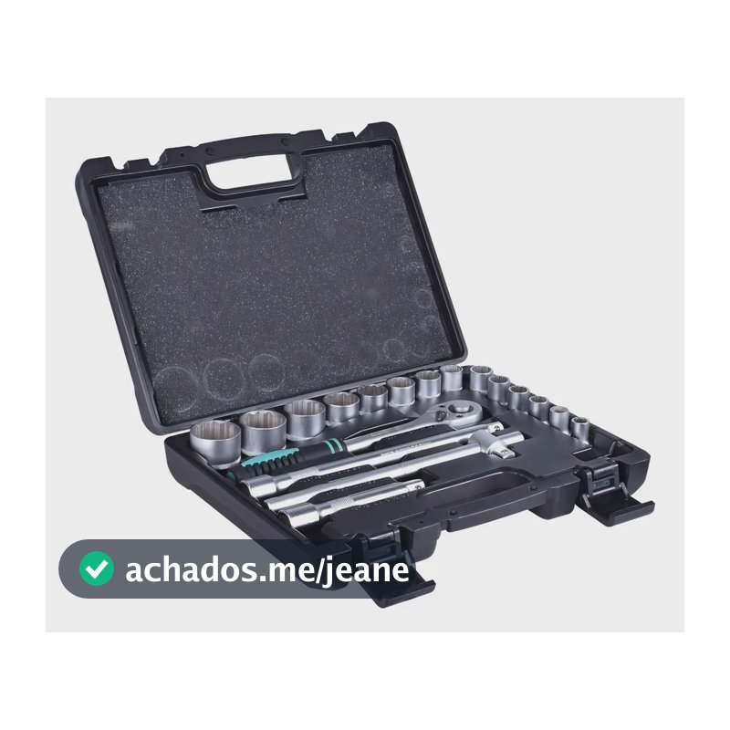 Jogo De Soquete Estriado Encaixe 1/2 C/ 18 Pecas 135779 Stels