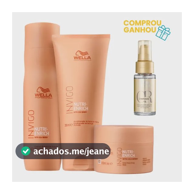 Kit Enrich Shampoo, Cond, Másc E Oil Reflections - Wella