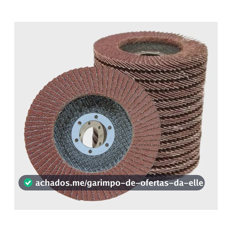 Kit 10 Disco Lixa Tipo Flap 115mm Para Lixadeira, Grao 120 MFL