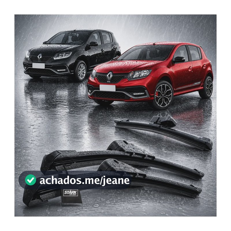 Kit 3 Palheta Silicone Limpador Par Parabrisa + Traseiro Ano Sandero 2015 Á 2023 Renault