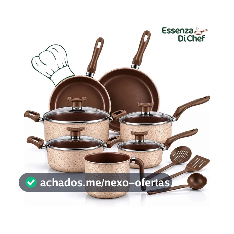 Jogo De Panelas Antiaderente 10 Peças Teflon bianco Cor Cappuccino