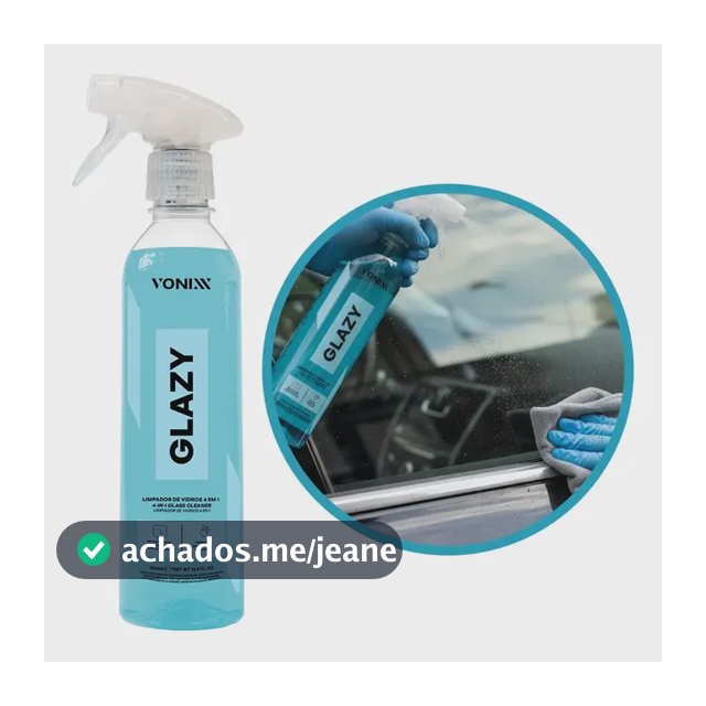 Limpador Vidros Glazy Vonixx 4 em 1 Redutor de Riscos 500 mL