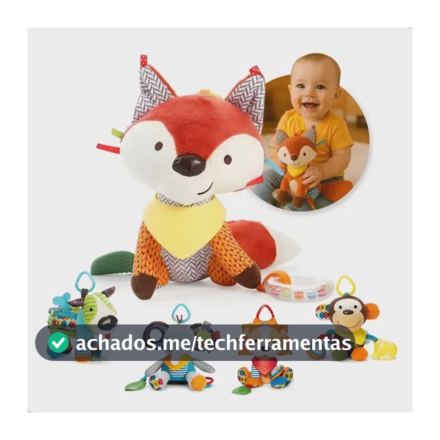 Chocalho Mordedor De Bebê Pelúcia Sonoro Sensorial Naninha