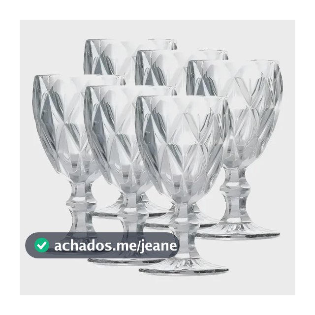 Jogo de 6 Taças de Vidro Diamond Transparente para Drinks de 80ml