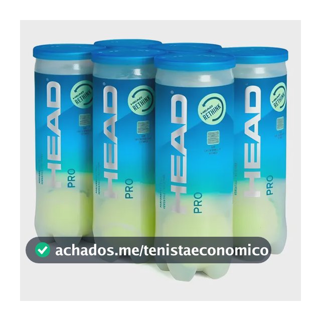 Kit Bola De Tênis  Head Pro - 6 Tubos 18 Bolas Amarelas Pro Amarelo