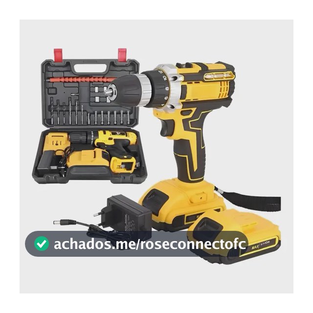 Parafusadeira Furadeira 48v 2 Baterias Bivolt Profissional Amarelo 127/220v 50hz/60hz