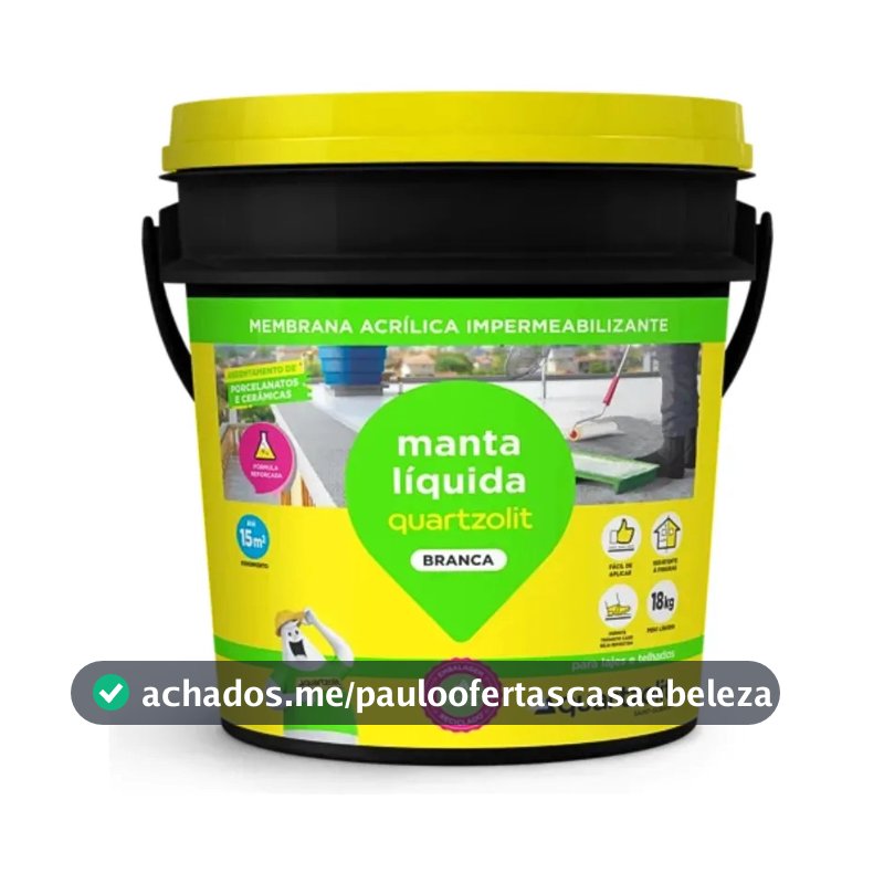 Quartzolit Manta Líquida Branca 1 8 K G P/ Lajes E Telhas. Acabamento Fosco Cor Branco