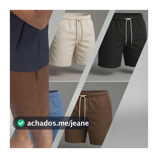 Shorts Linho Masculino Premium Bermuda Mauricinho Praia