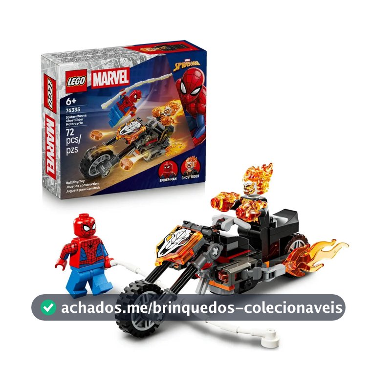 LEGO Marvel Homem Aranha Vs. Motoqueiro Fantasma com Motocicleta 76335