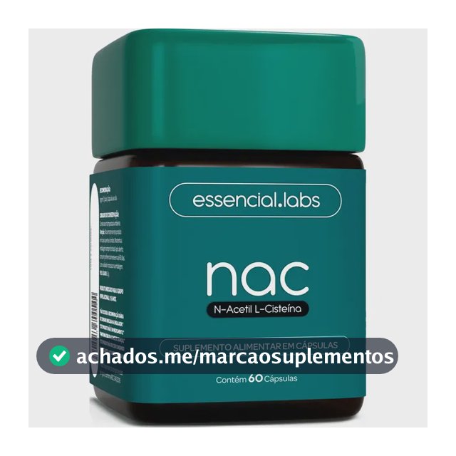 NAC 600mg - Fórmula Exclusiva com Máxima Concentração e Pureza - N-Acetil L-Cisteína - 60 Cápsulas