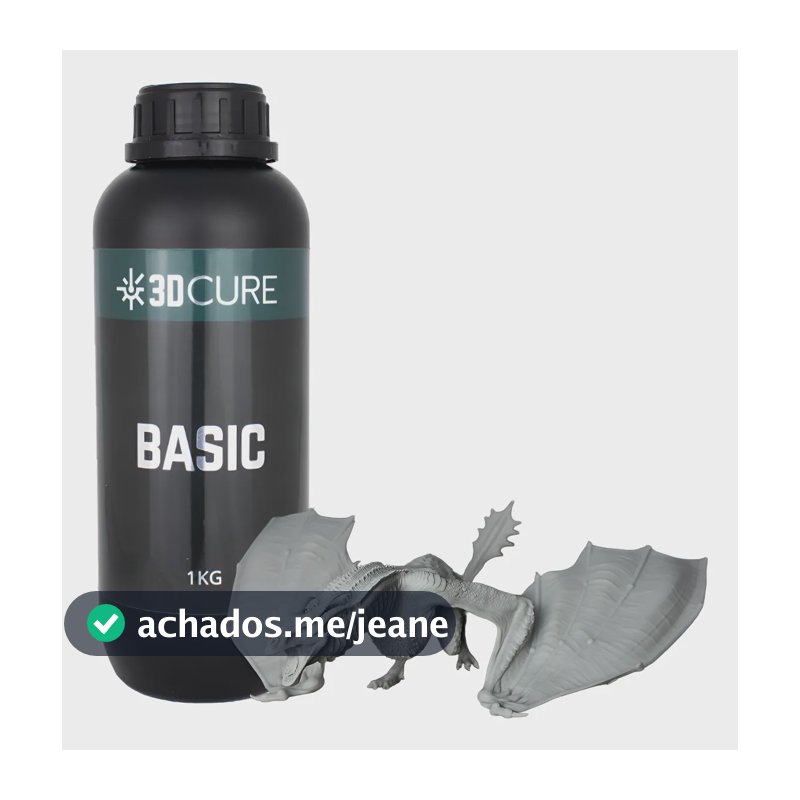 Resina Impressora 3d - 3d Cure Basic - 1 Kg Cinza Claro