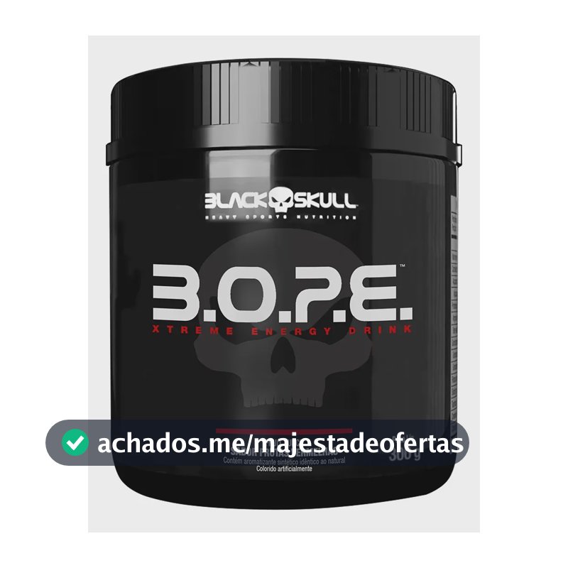 Pré Treino B.O.P.E - 300g - Sabor Frutas vermelhas- Black Skull