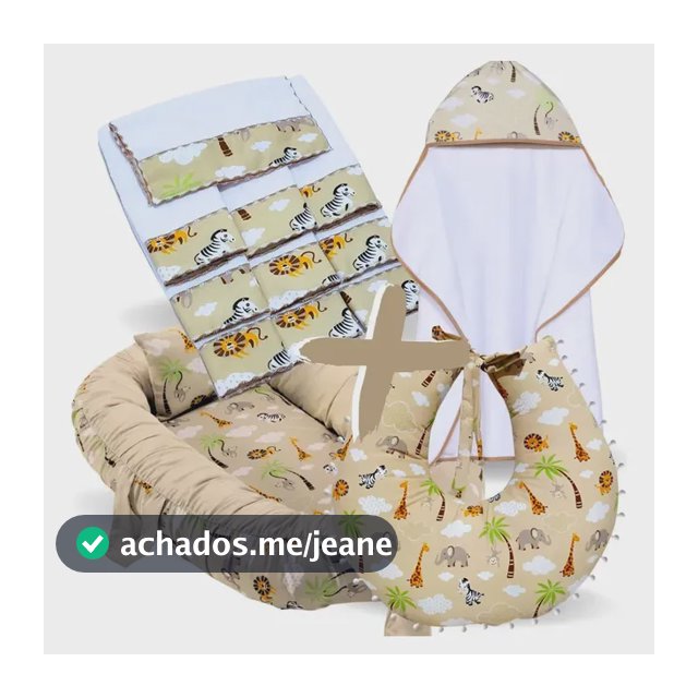 Kit Ninho Redutor +toalha De Banho +6 Toalha Ombro +almofada Safari Cáqui