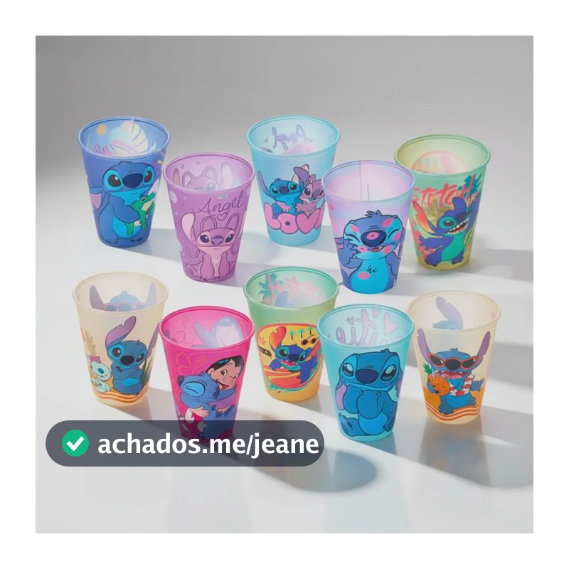 Kit 10 Copos Stitch Festa Infantil Enfeite Lembrancinha Sortido