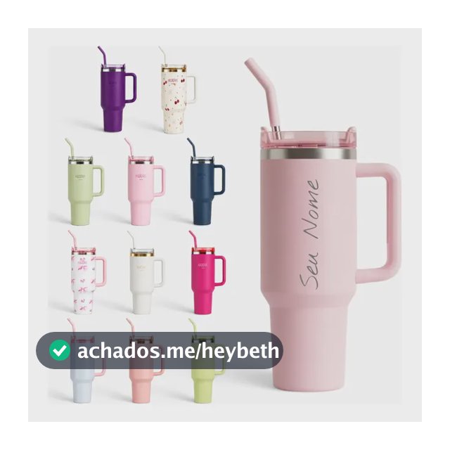 Hiddra Copo Térmico 1,2l Personalizado Seu Nome Canudo Inox