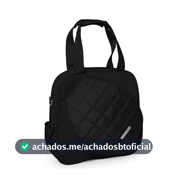 Bolsa Lateral Raqueteira Beach Tennis Preta Alma Genius