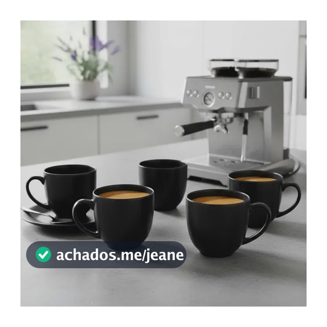 Conjunto Jogo 6 Xícara Café Chá Cappuccino Melanina Acrílico
