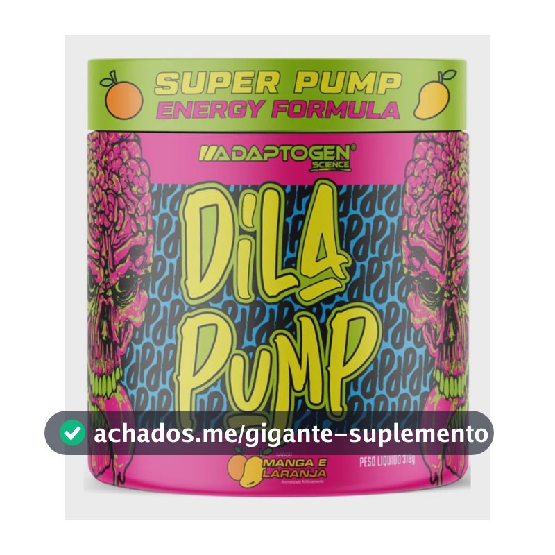 PRE TREINO C/ Beta Dila Pump 318g Adaptogen Sabor Manga E Laranja 09/26