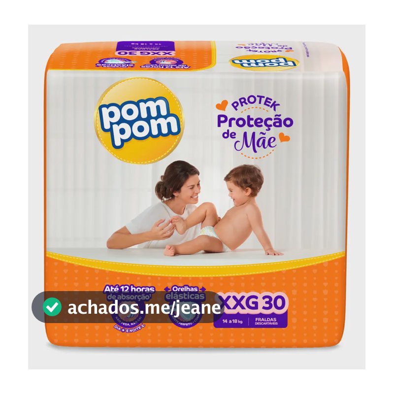 Fraldas Pom Pom Protek XGG x 30 unidades