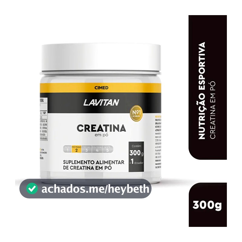 Creatina Pura em Pó Monoidratada Lavitan Cimed 300g