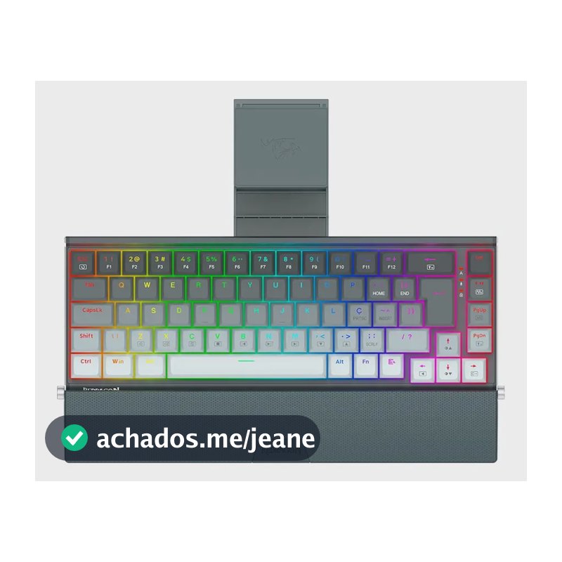 Teclado Mecânico Redragon Shaco RGB Switch Brown Preto e Cinza K641g-gw-rgb