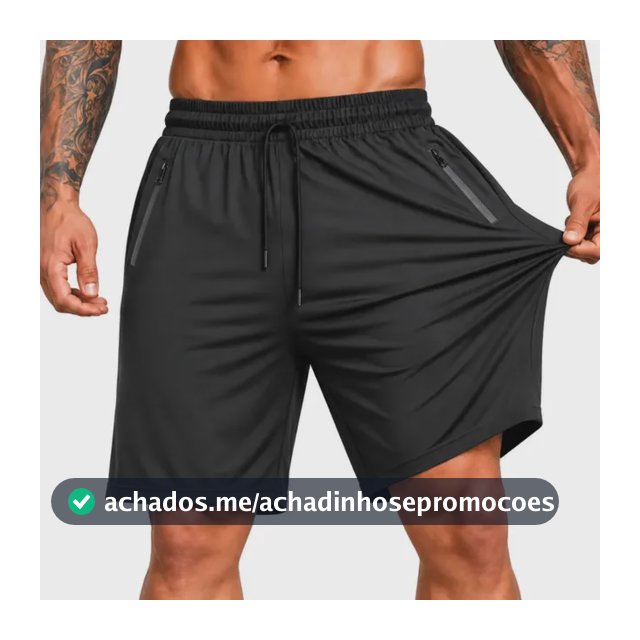 Shorts Esportivo Masculino Slim Fit Com Elastano Poliamida