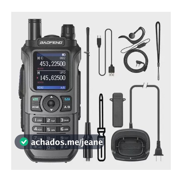 Rádio Baofeng Uv-21 Pro V2 Triband Uhf Vhf De 1,77 Preto Vhf/uhf