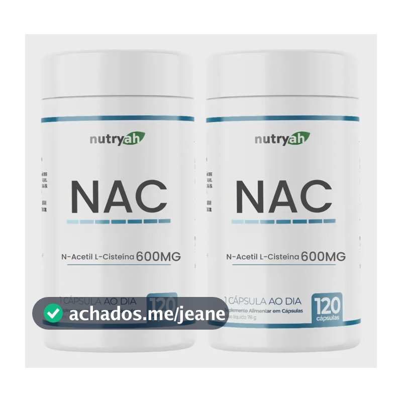 Nac 600mg 240 Cápsulas 8 Meses N-acetil L-cisteína | Nutryah