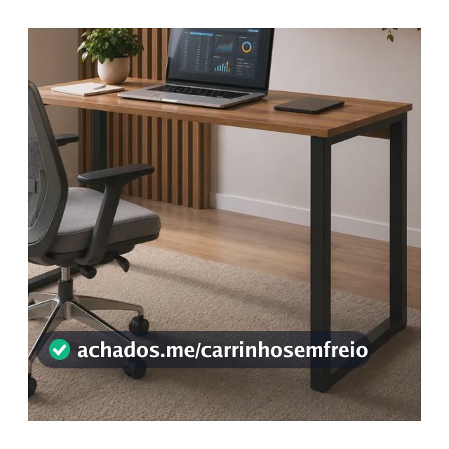 Mesa Escrivaninha Office Industrial 100x50cm Mdf Premium Aço Amadeirado